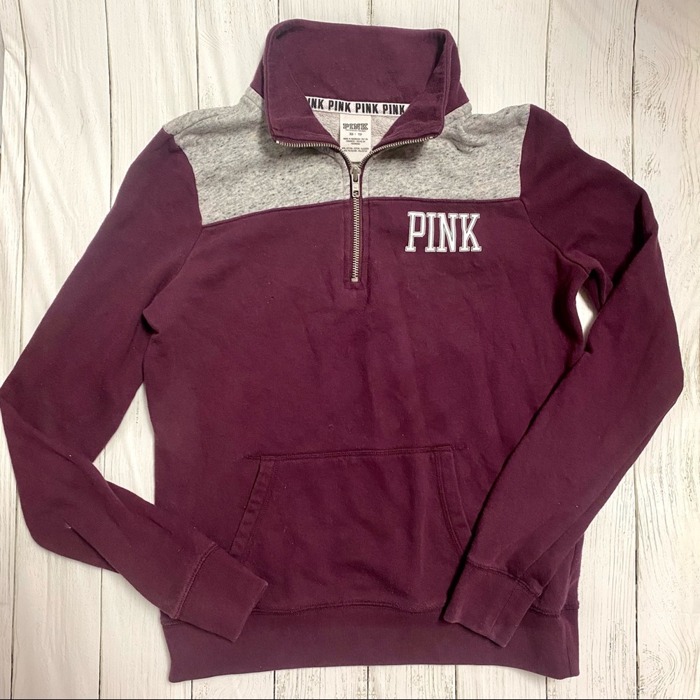 VS PINK 1/4 zip track Sweatshirt